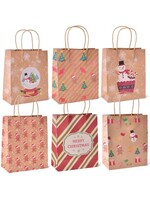 6 Pcs Christmas Gift Bags set Xmas Paper Bags