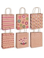 6 PCs Christmas Classic-Style Gift Bag Set with Handles