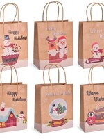 6PCs Christmas Classic-Style Gift Bag Set with Handles