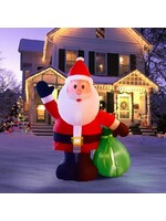 6FT Christmas Inflatable Decoration Santa with Gift Bag