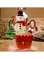7FT Christmas Inflatable Decoration Snowman on the Cupcake