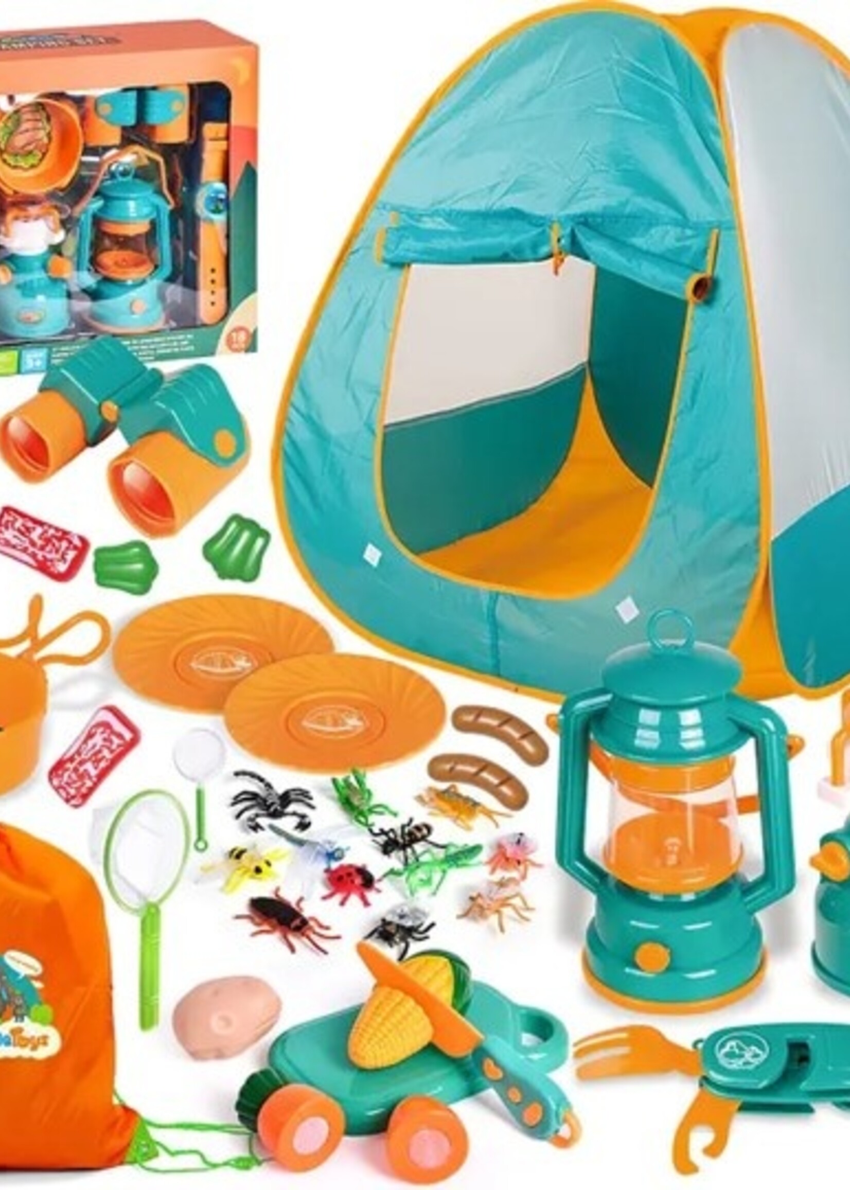 Camping Tent with Bug Catcher and Food 36 pcs