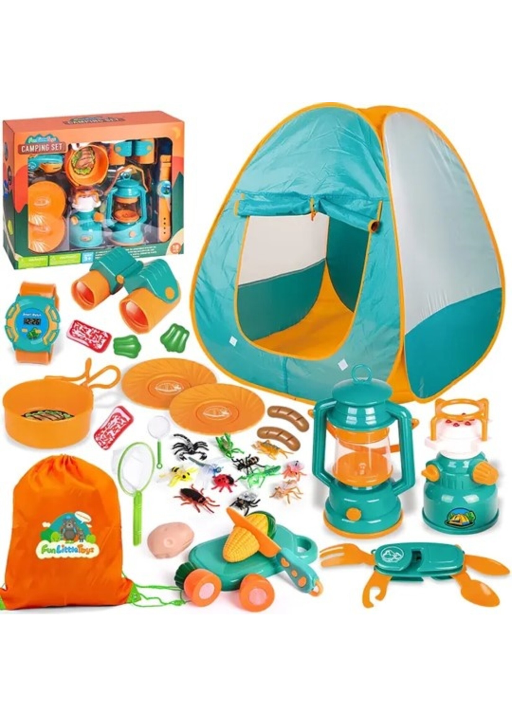 Camping Tent with Bug Catcher and Food 36 pcs