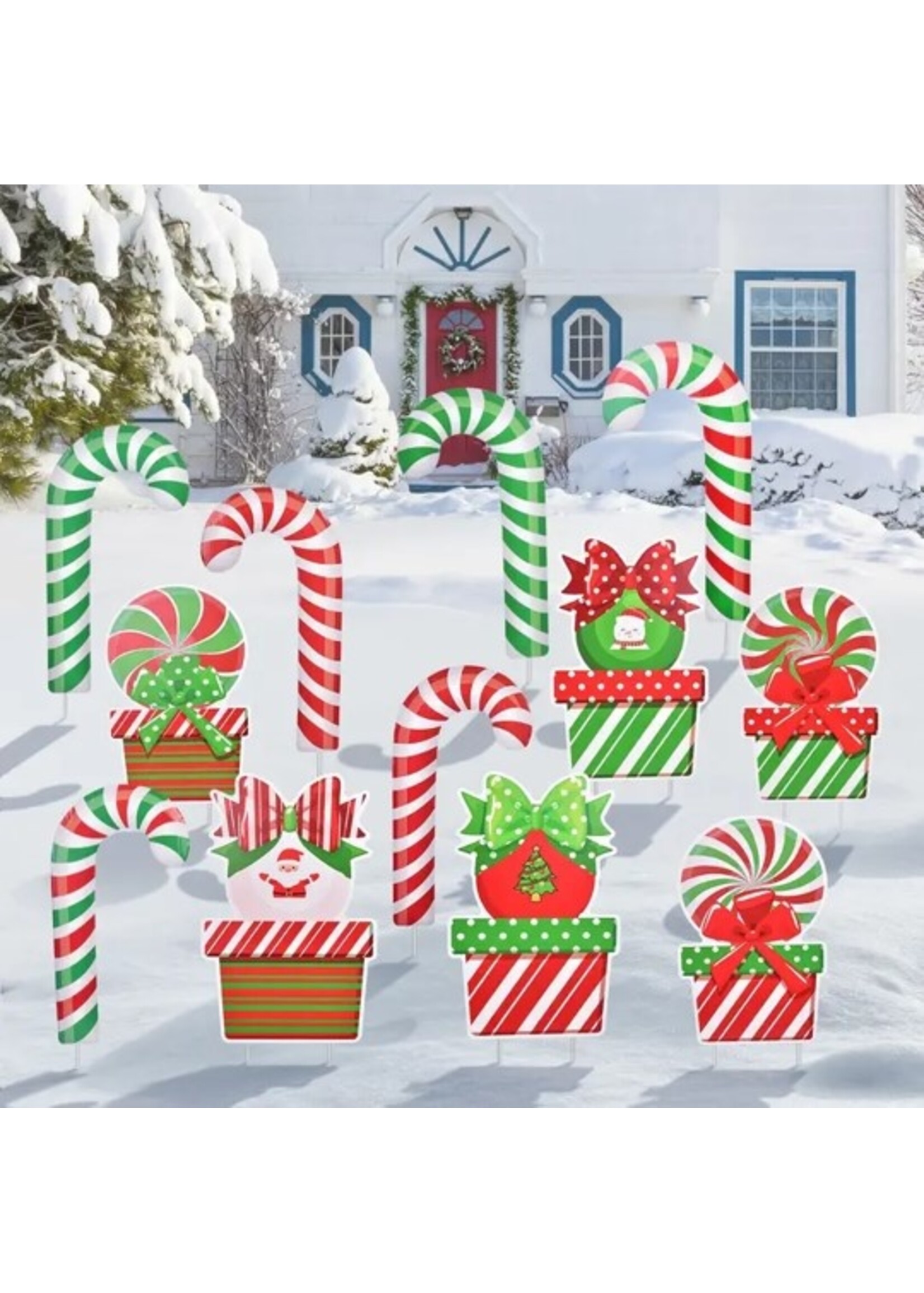 Christmas Candy Yard Sign Xmas Outdoor Lawn Yard Signs