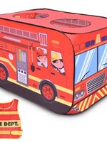 Fire Truck Pop Up Play Tent for Kids with Fireman Costume