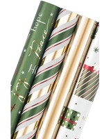 Christmas Metallic Foil Wrapping Paper - Green&White