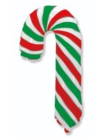 39" Candy Cane Red/White And Green Foil Balloon