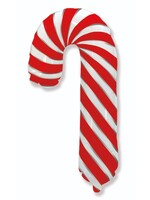 39" Candy Cane Red And White Foil Balloon