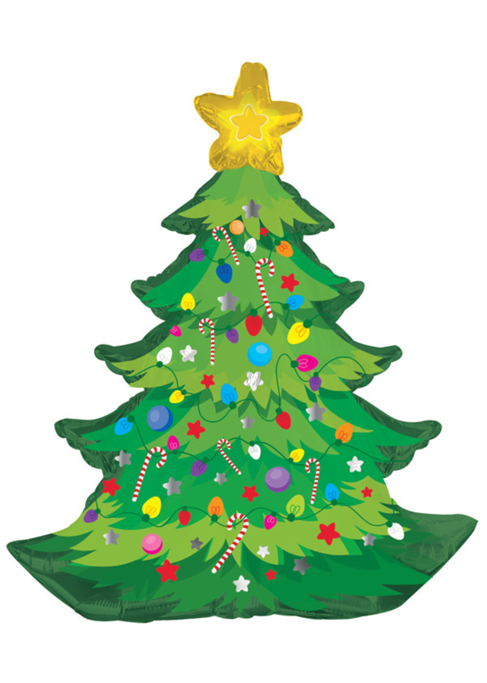 35" Xmas Tree With Branches Foil Balloon