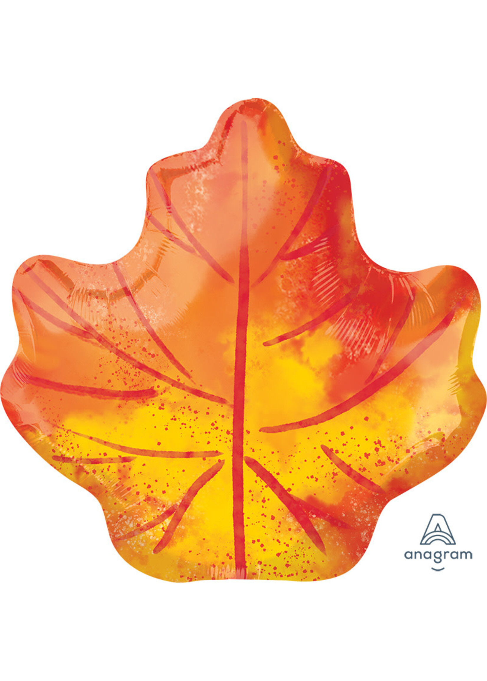 21" Fall Maple Leaf Foil Balloon