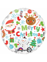 18" Merry Christmas Icons Balloon