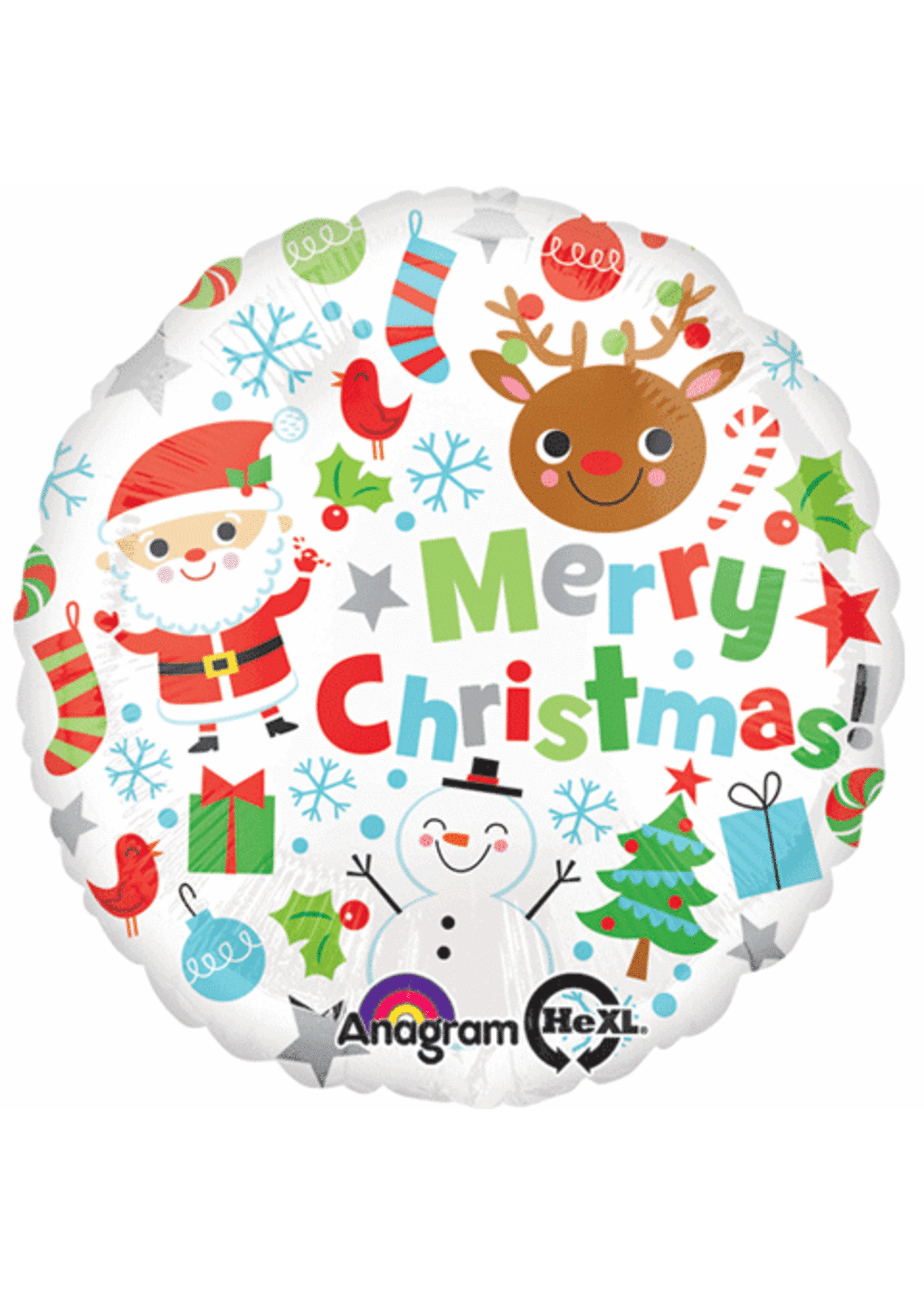 18" Merry Christmas Icons Balloon