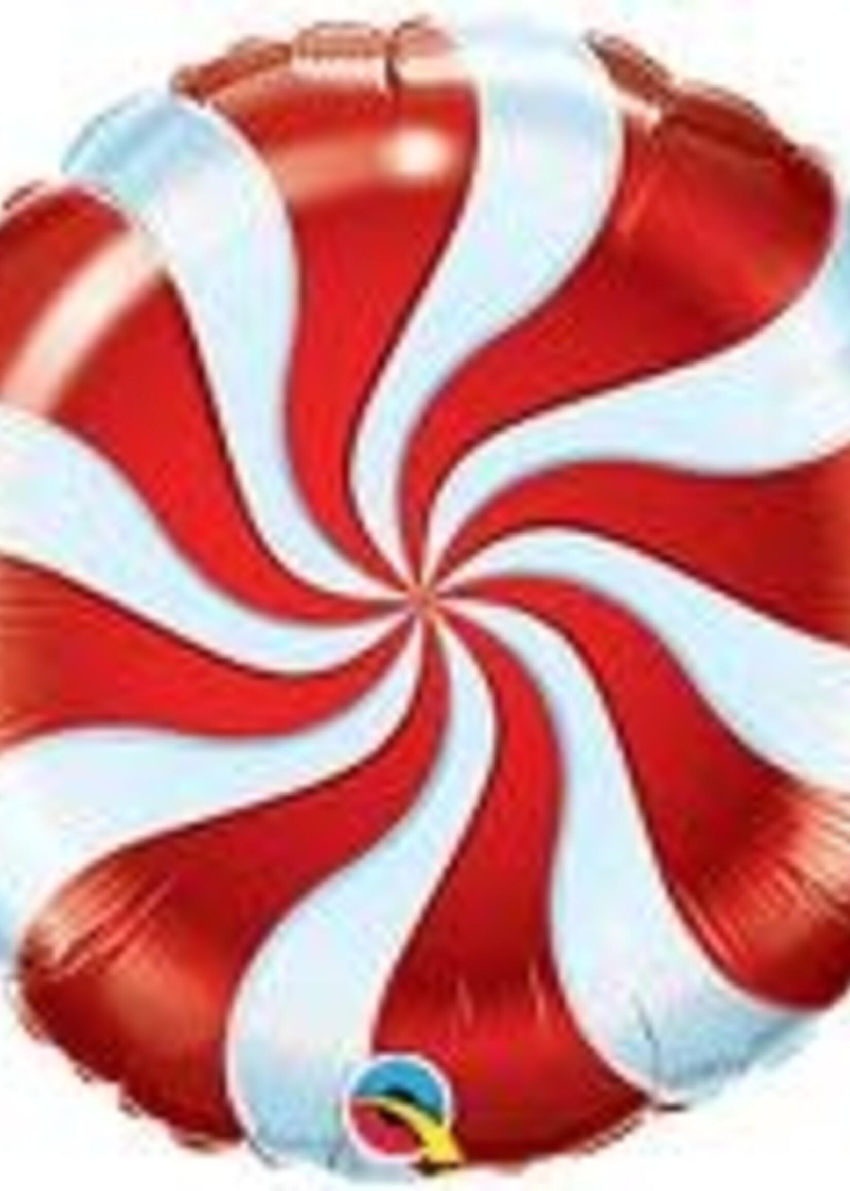 18" Round Candy Swirl Red Balloons