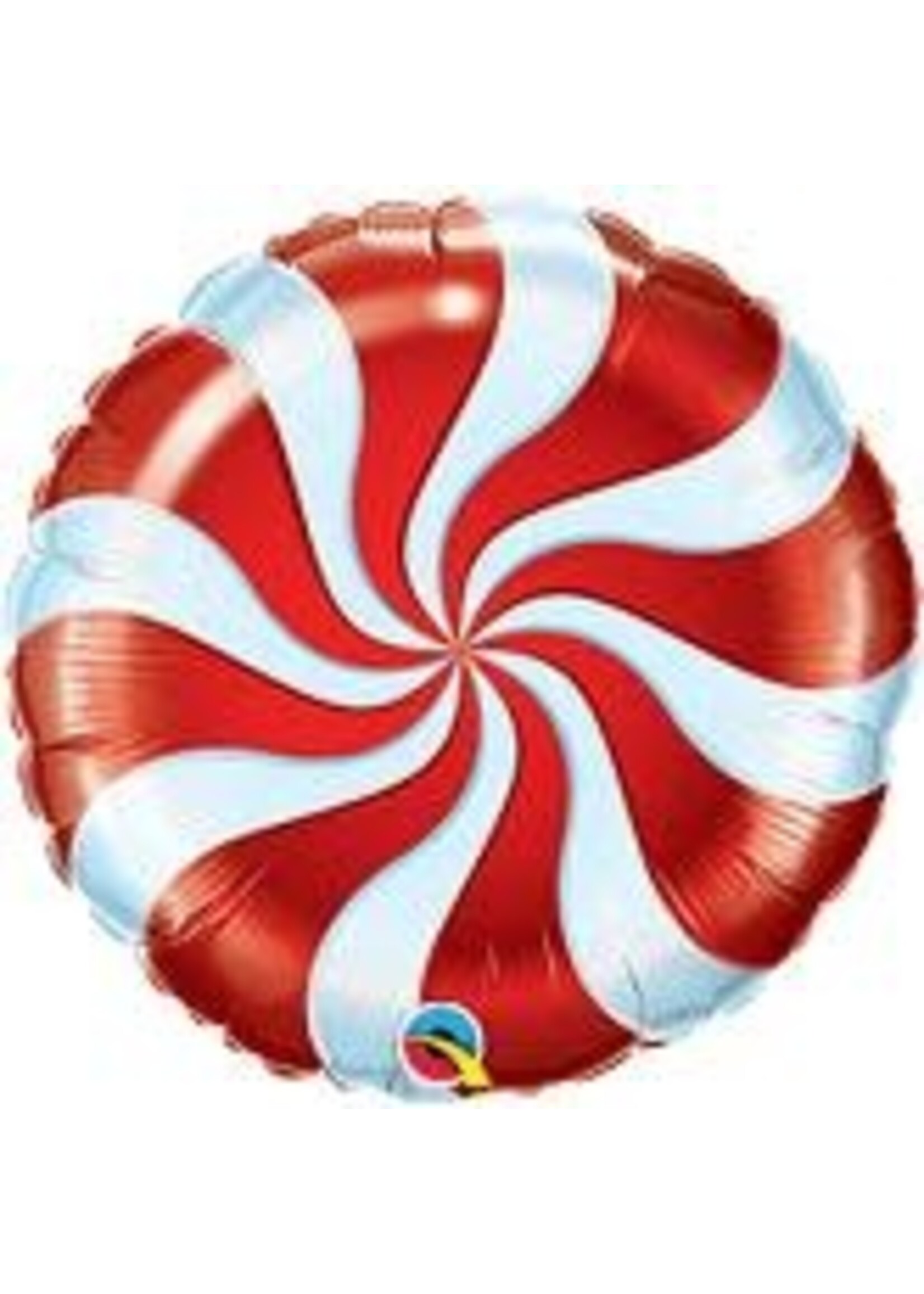 18" Round Candy Swirl Red Balloons