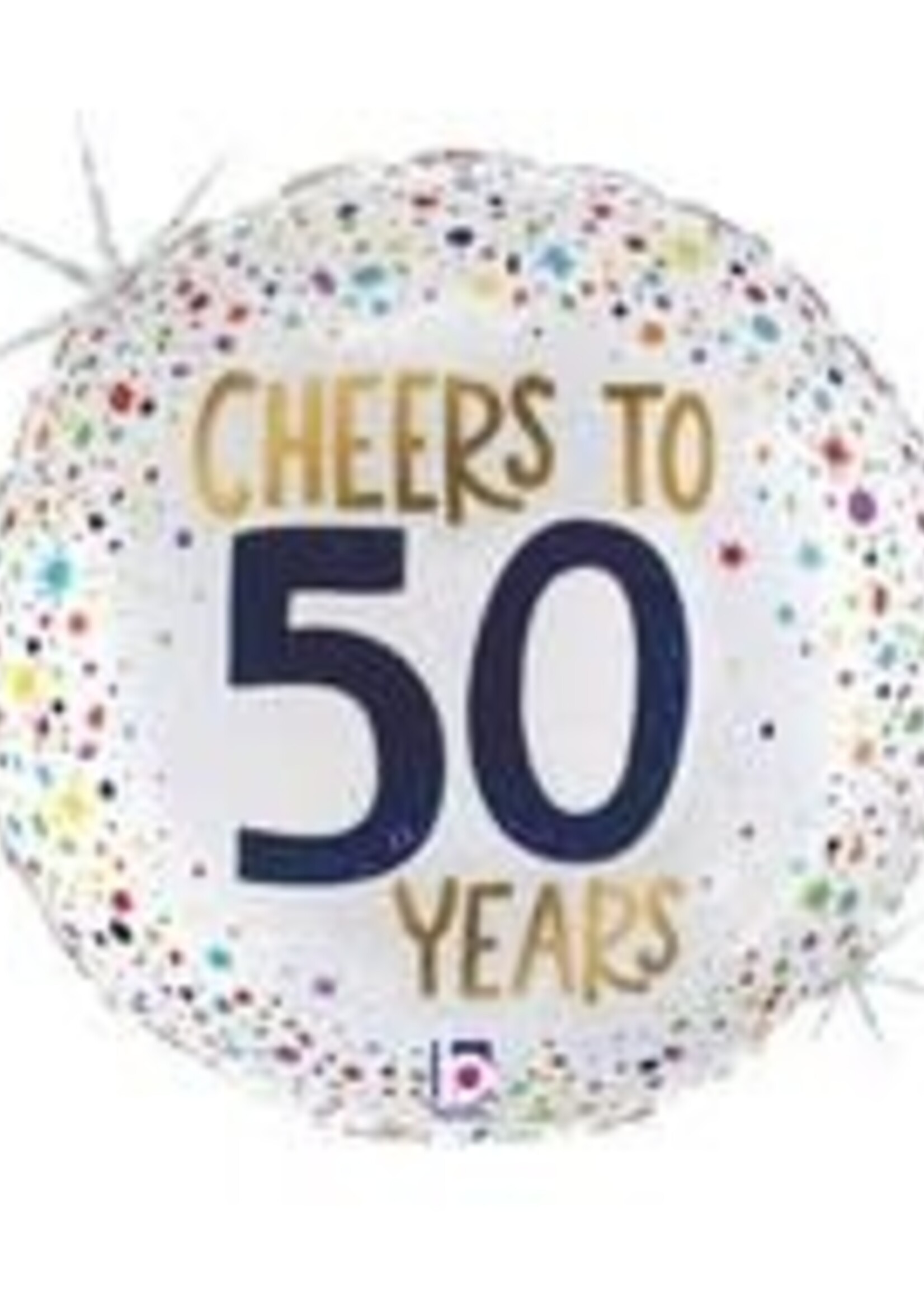 18" Foil Holographic Cheers to 50 Years Foil Balloon