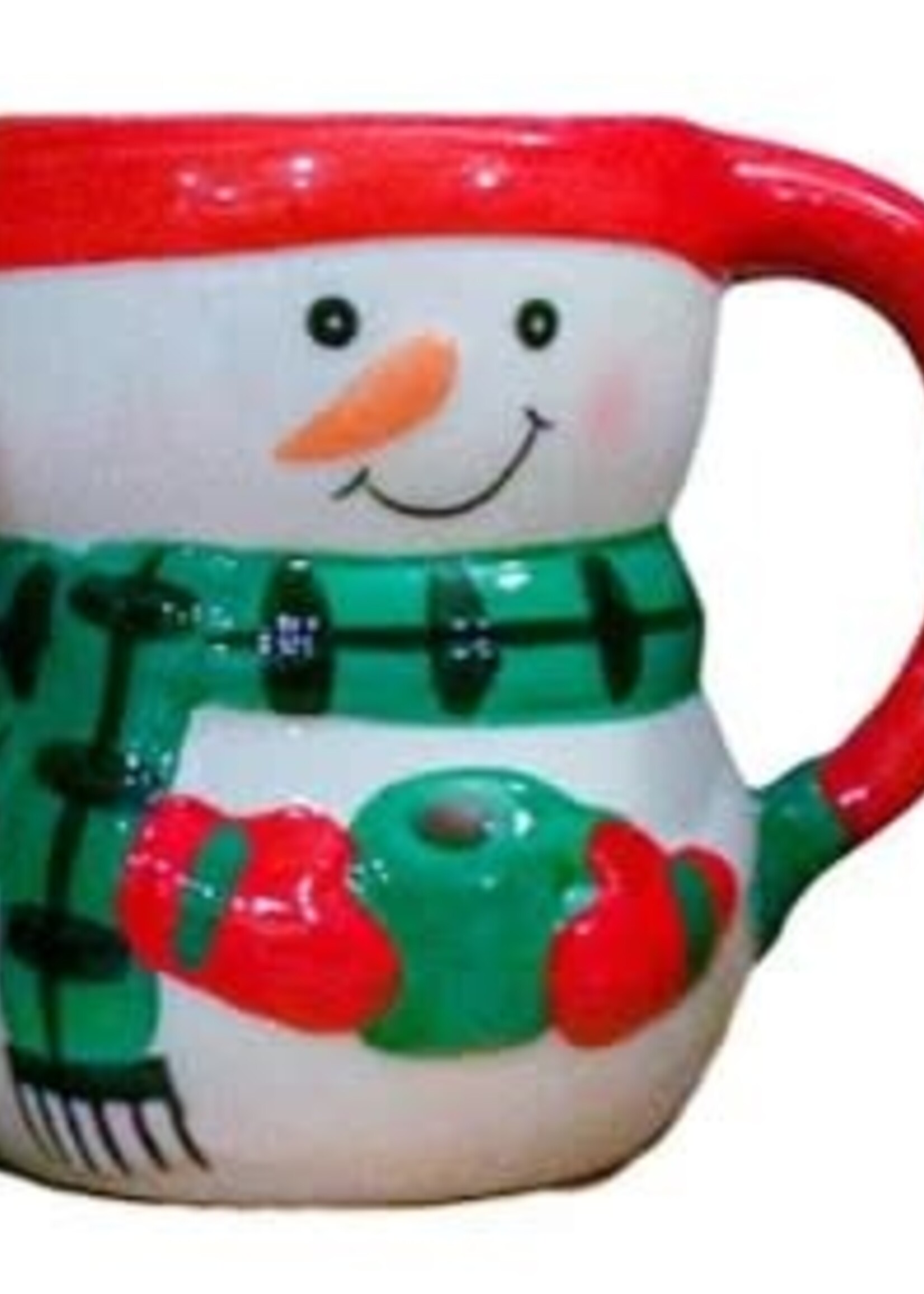 Green Scarf Snowman Mug