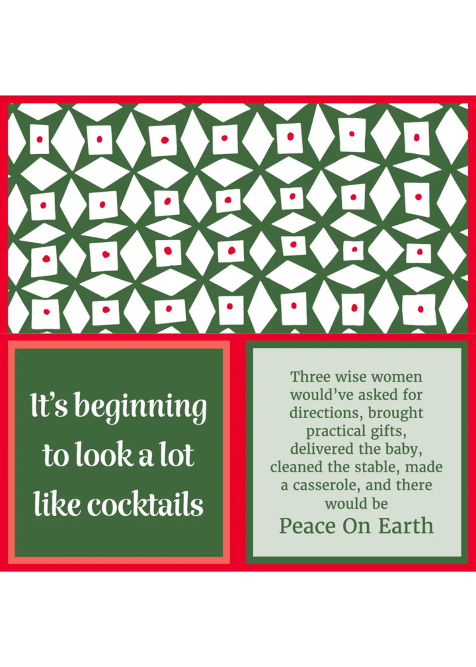 Napkin:XMAS Peace on Earth/Cocktails
