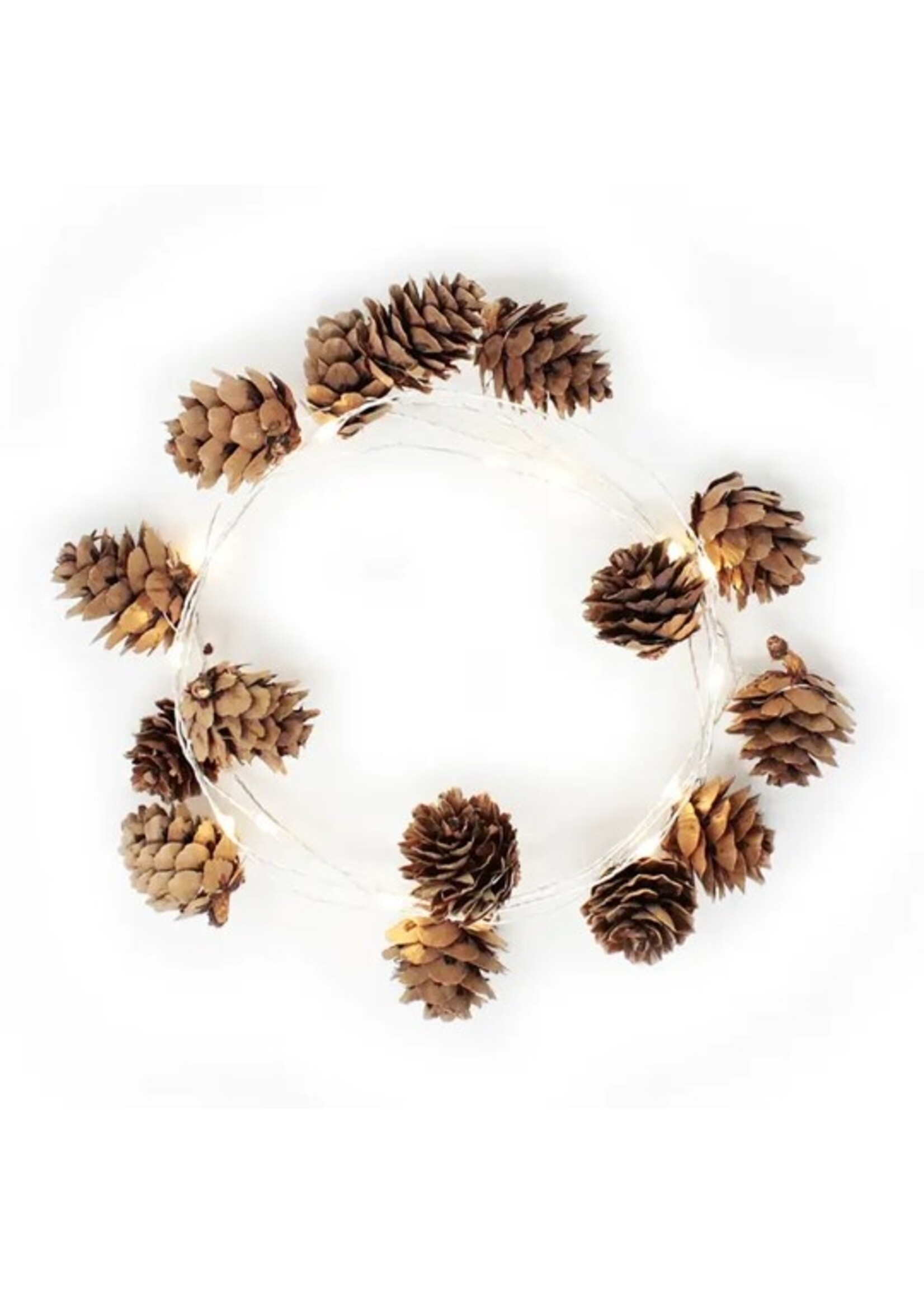 15 LED Pinecone Fairy Lights Battery Operated - Warm White