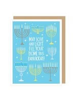 Eight Menorahs Hanukkah Card