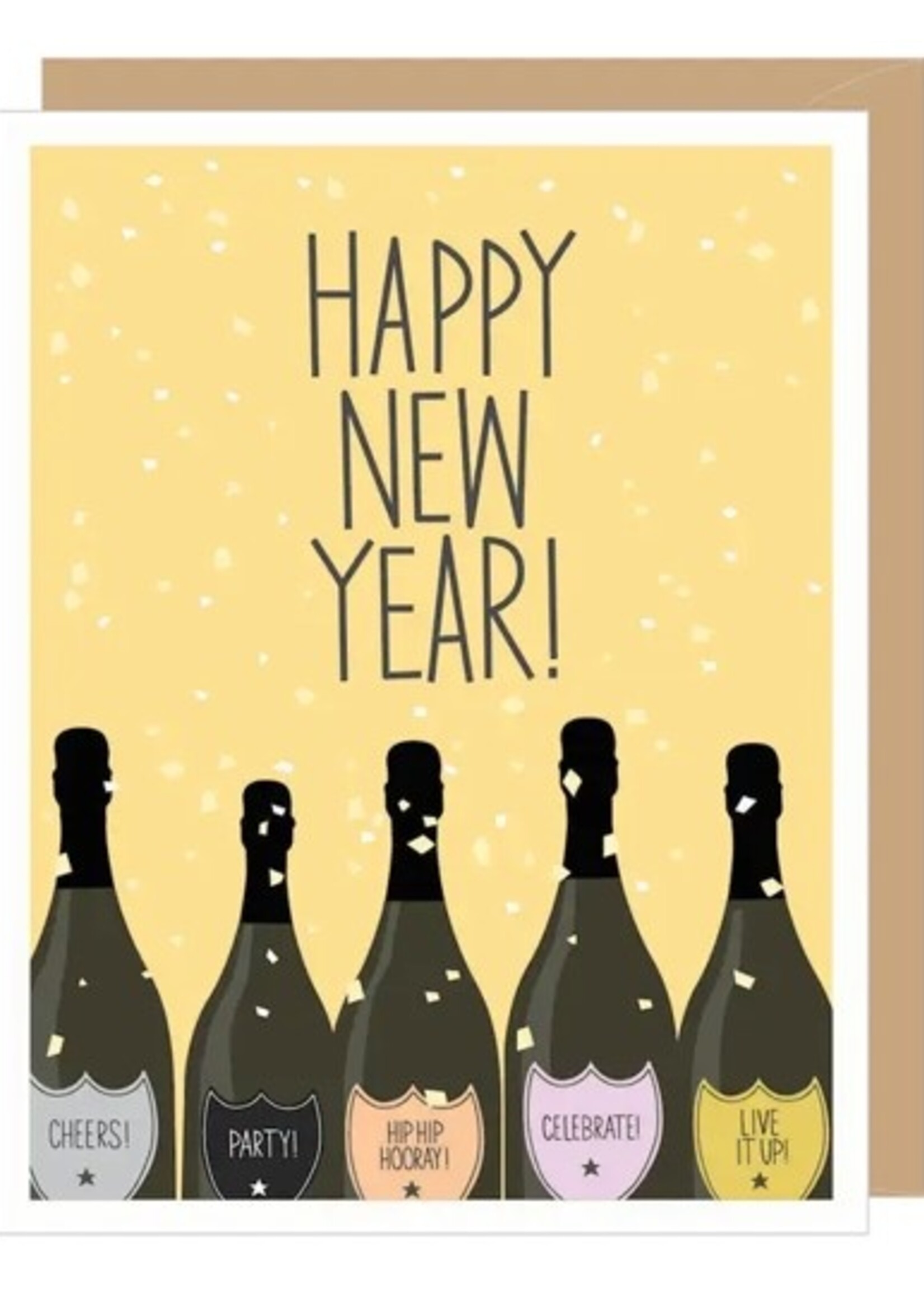 Champagne Happy New Year Holiday Card