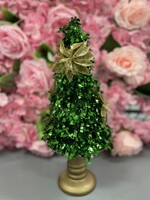 Small Christmas tree with gold flowers