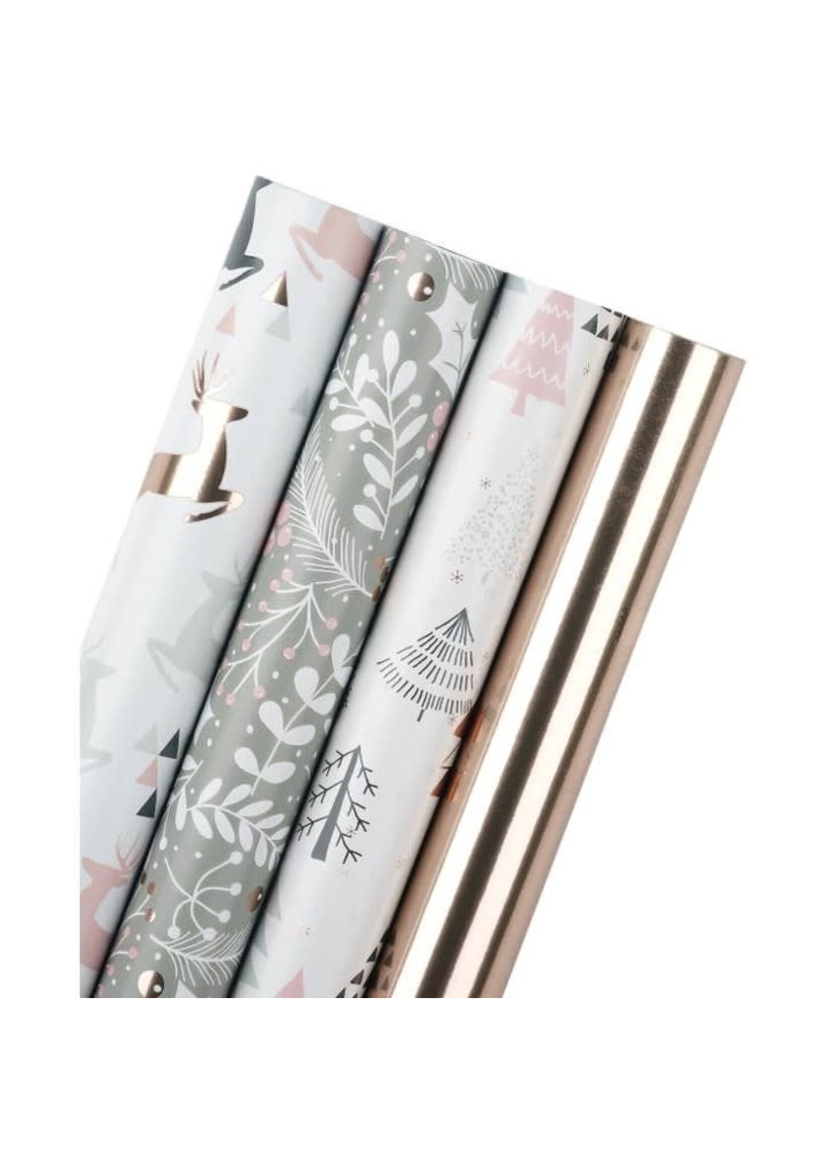 Christmas Metallic Foil Wrapping Paper - Rose Gold&Grey