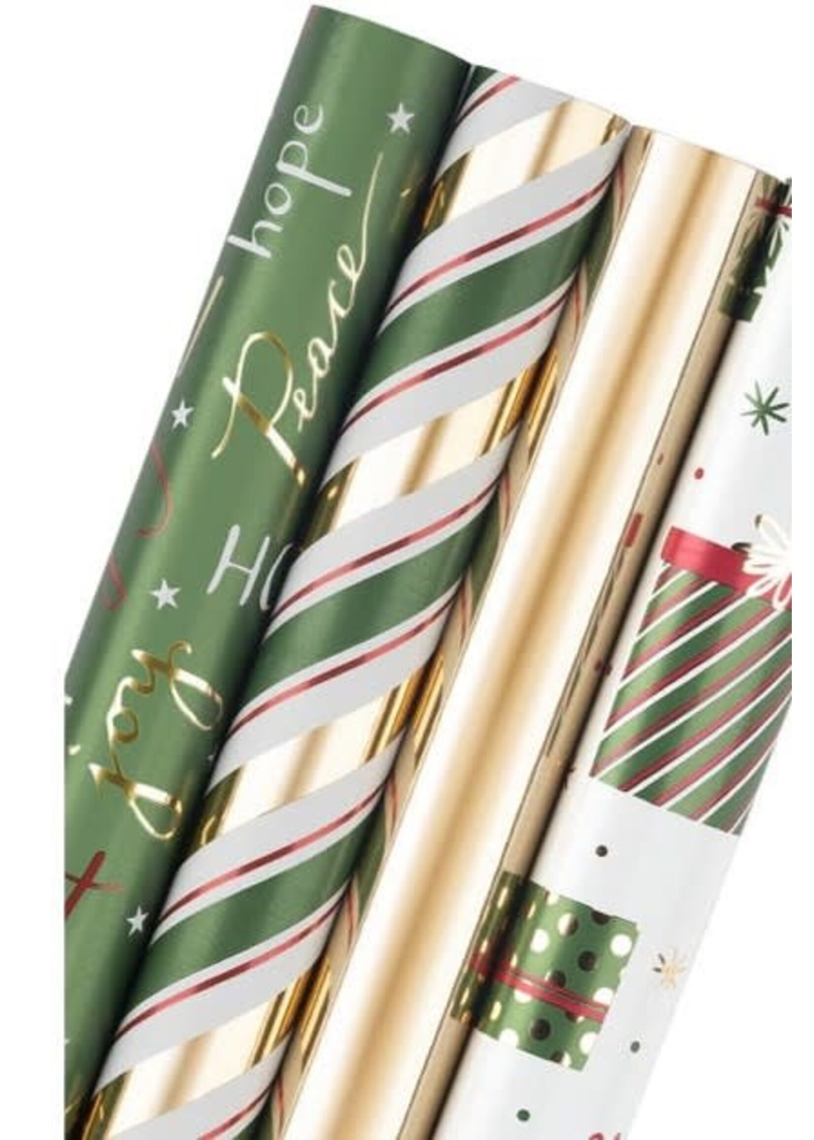 Christmas Metallic Foil Wrapping Paper - Green&White