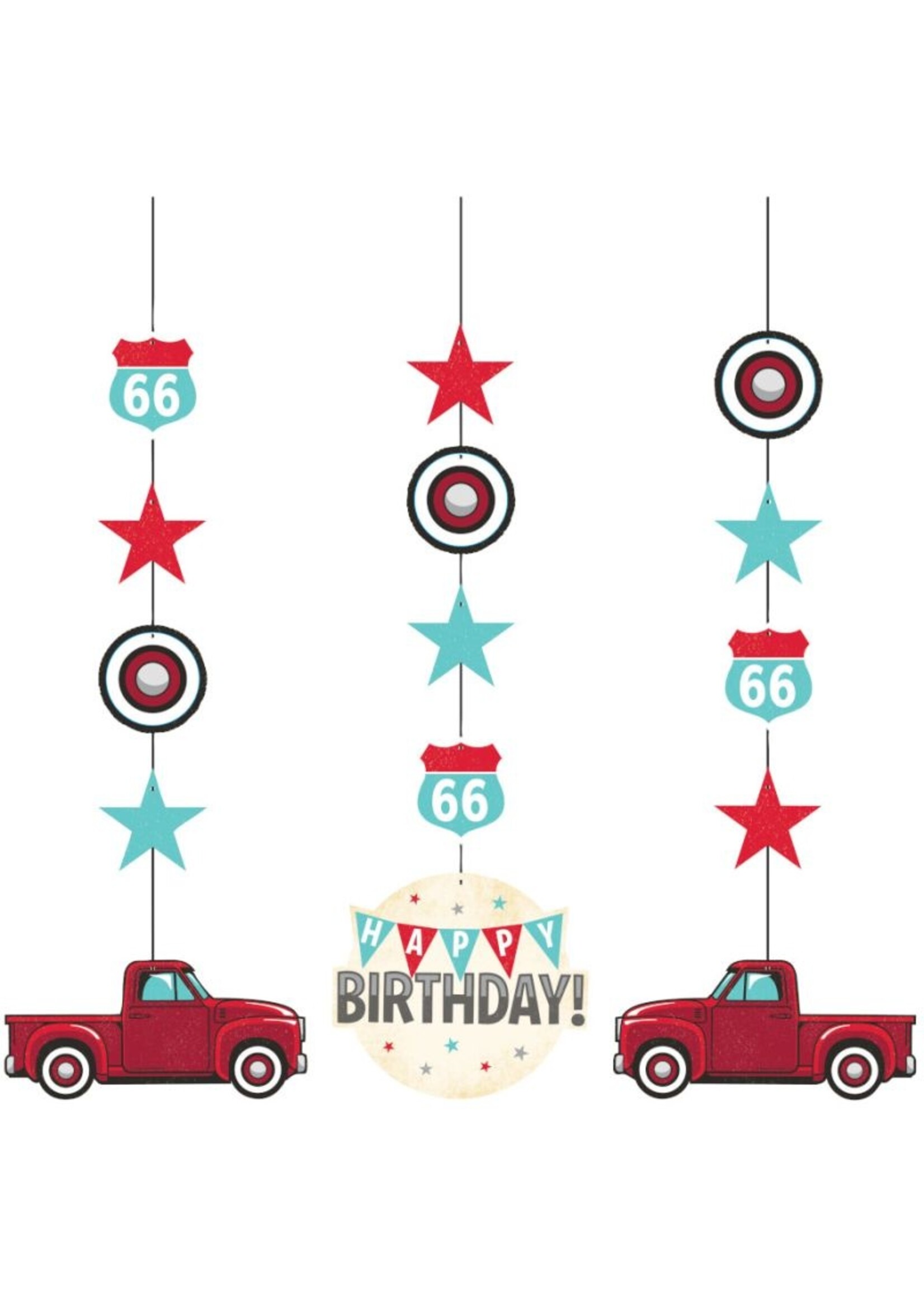 HANGING DECO 3CT VINTAGE RED TRUCK