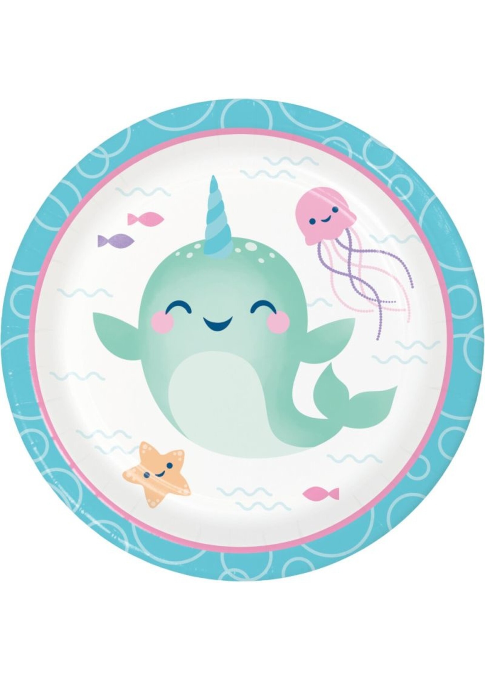 PLATES 8CT NARWHAL PARTY