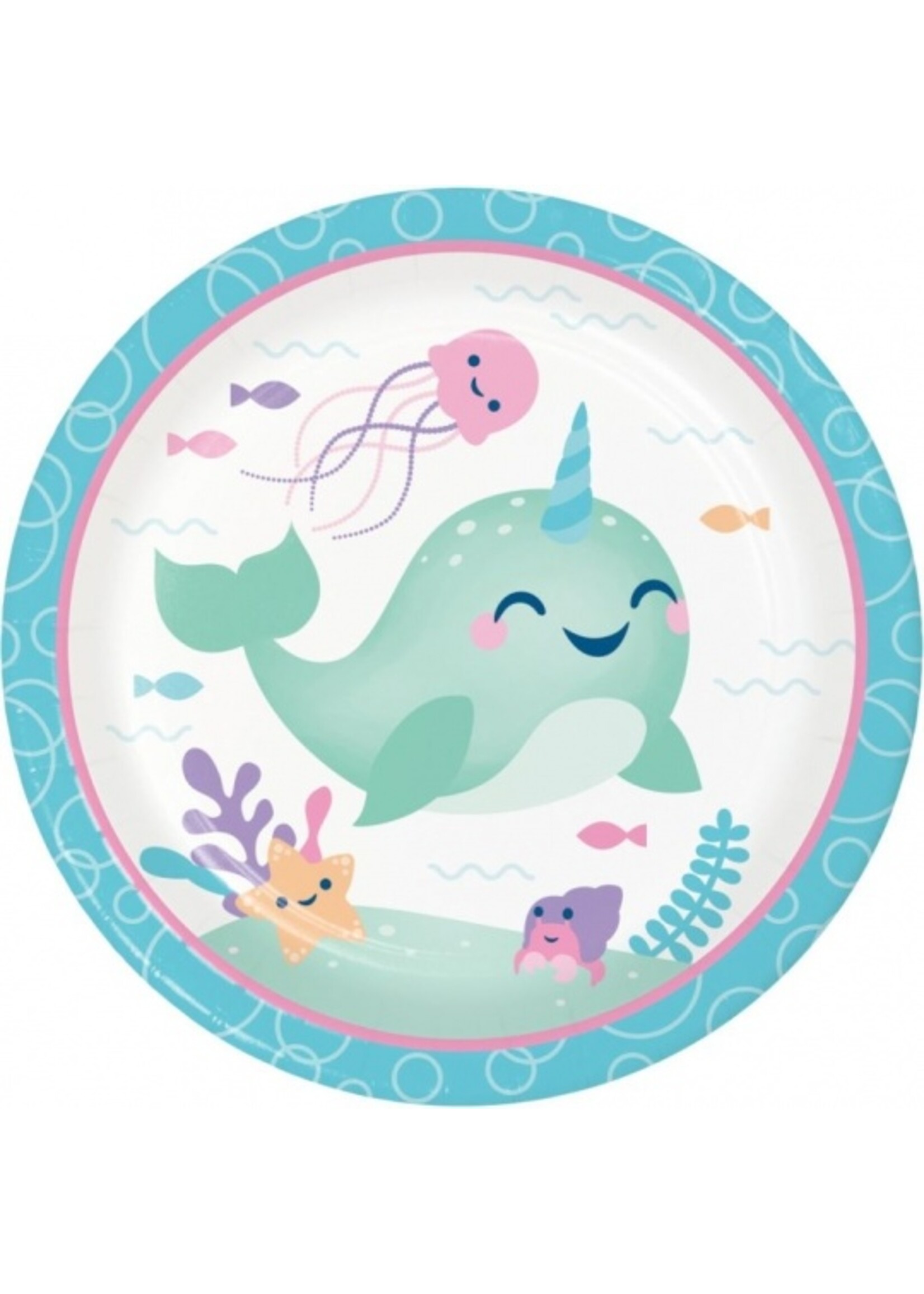 PLATES 8CT NARWHAL PARTY