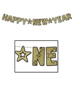 Glittered Happy New Year Streamer