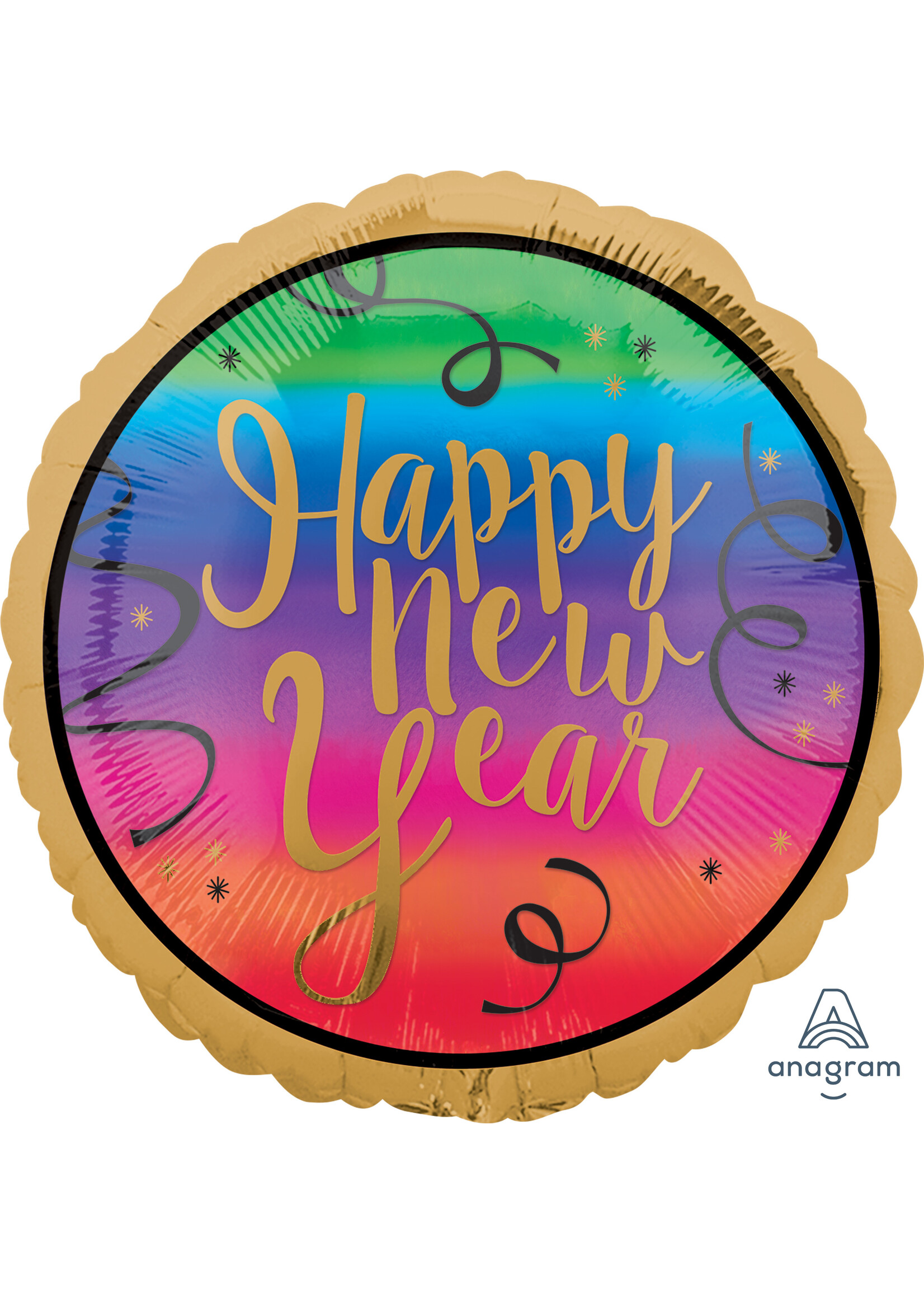 18" Colorful New Year Balloon