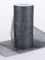 Black Premium Glitter Tulle Fabric ( W: 6 Inch | L: 10 Yards )