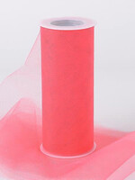 Coral 6 Inch Tulle Fabric Roll 25 Yards