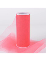 Coral 6 Inch Tulle Fabric Roll 25 Yards