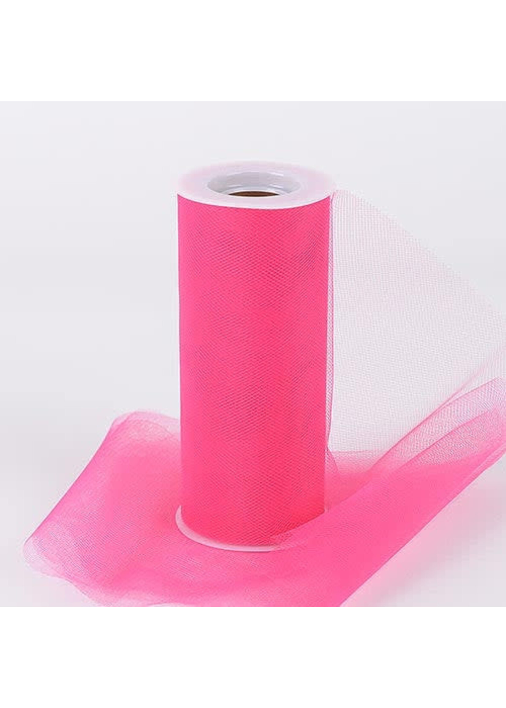 Fuchsia 6 Inch Tulle Fabric Roll 25 Yards