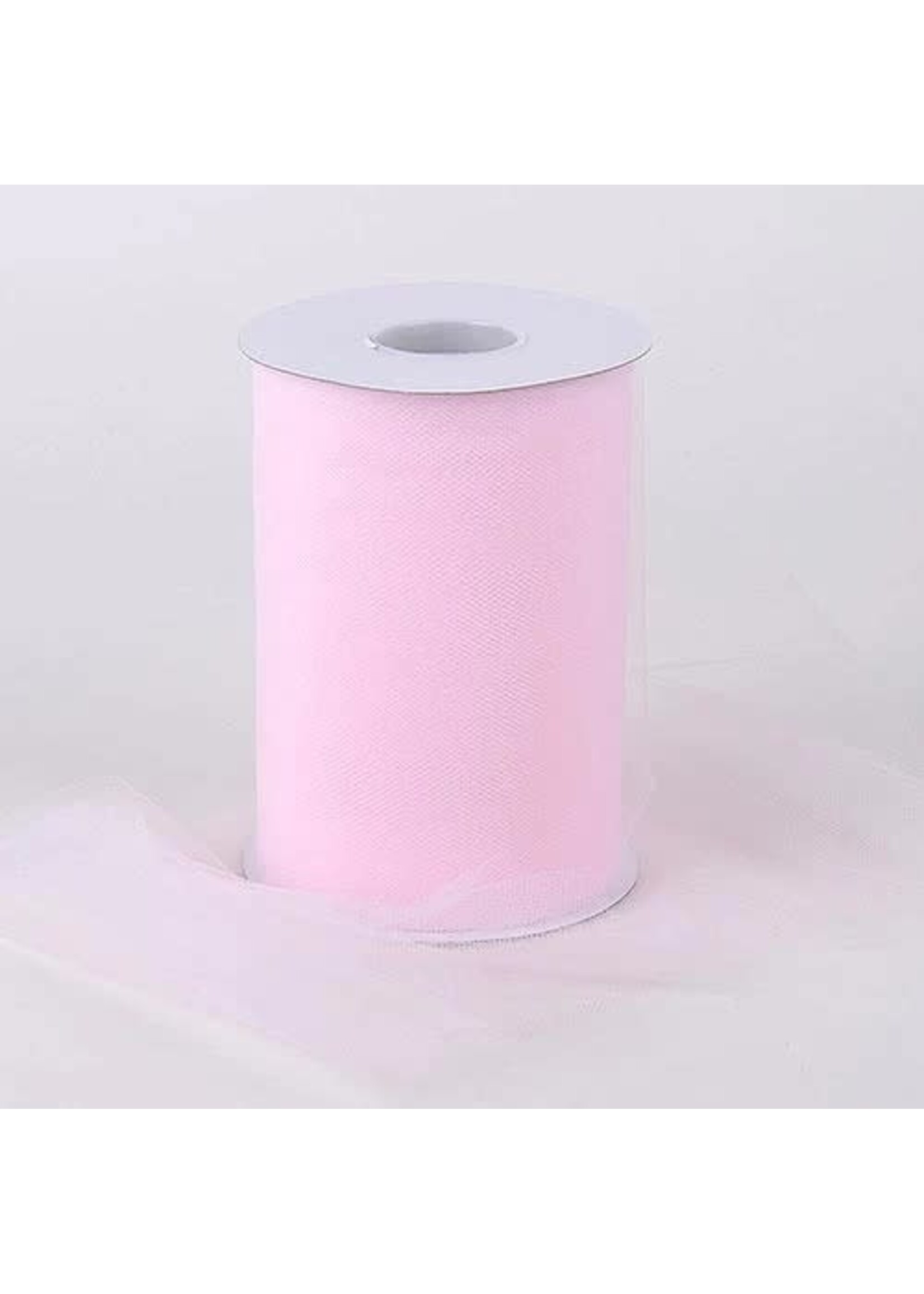 Light Pink Premium Nylon 6 Inch Tulle Fabric Roll 100 Yards