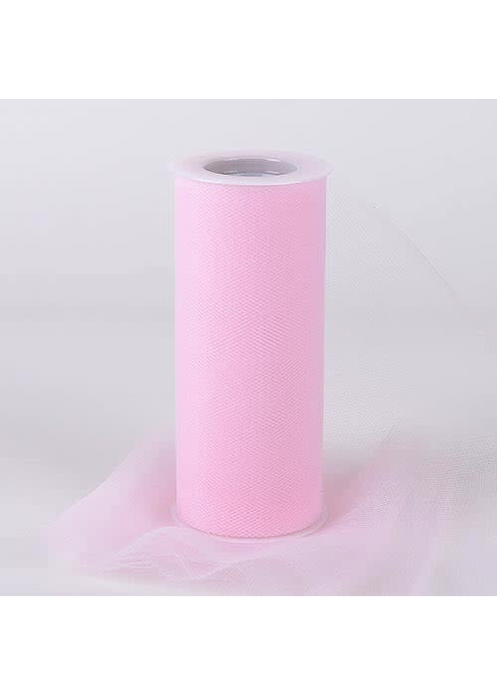 Pink 6 Inch Tulle Fabric Roll 25 Yards