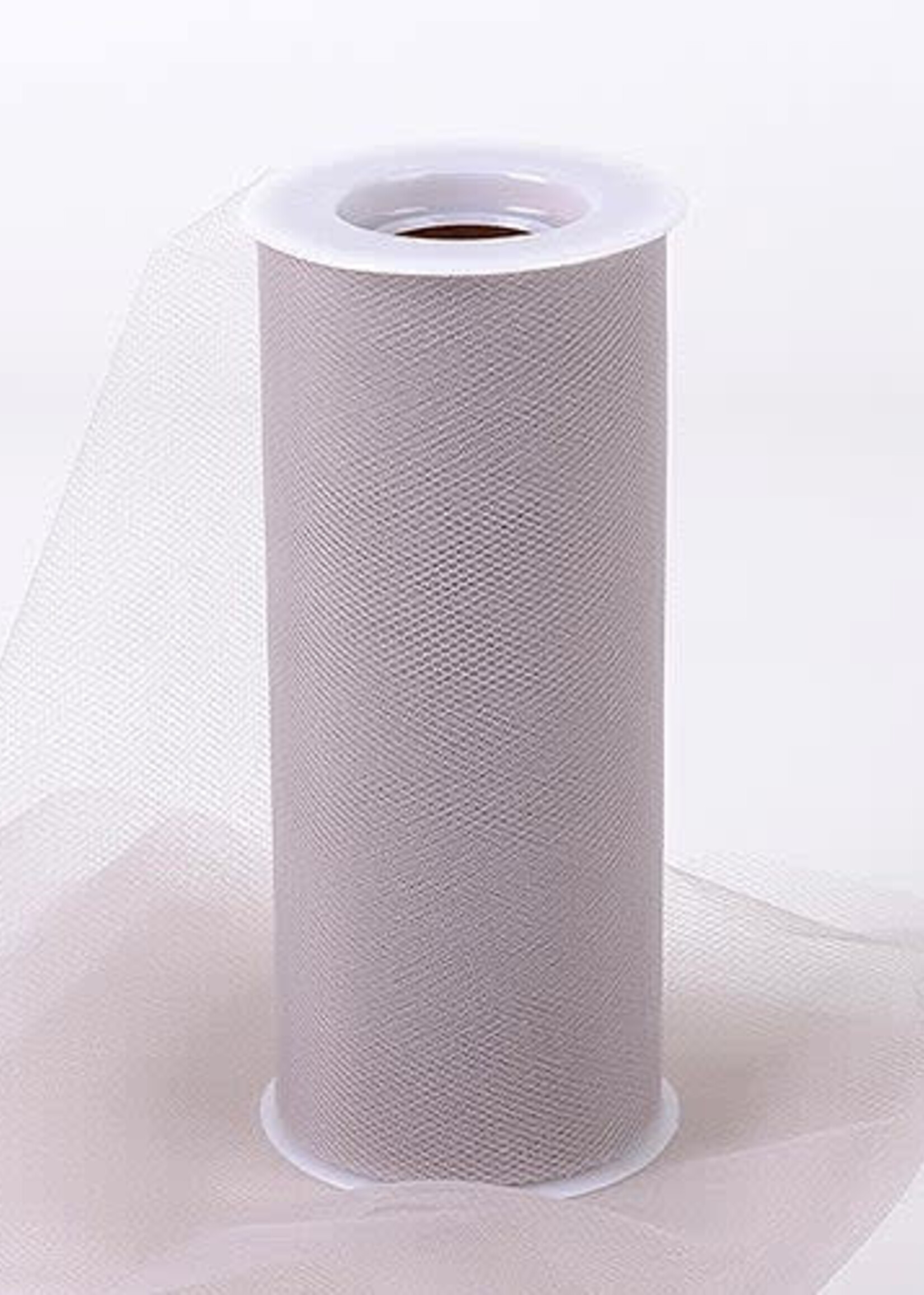 Silver 6 Inch Tulle Fabric Roll 25 Yards