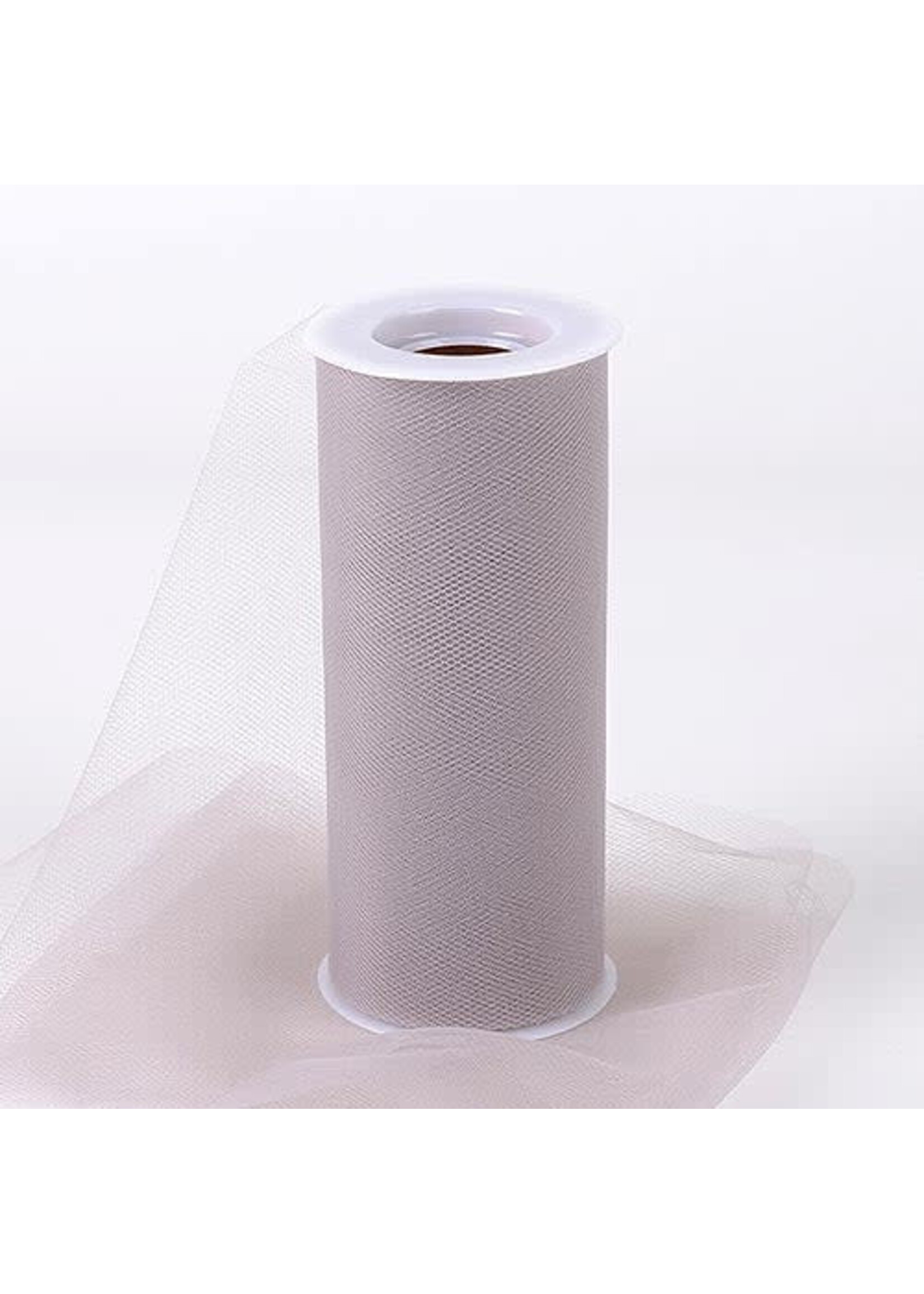 Silver 6 Inch Tulle Fabric Roll 25 Yards