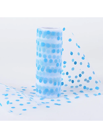 Turquoise 6 Inch Wholesale Polka Dot Tulle Fabric Roll 10 Yards