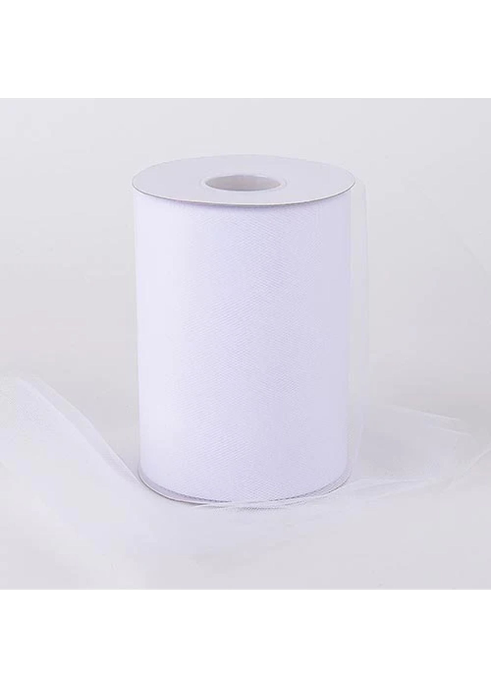 White 6 Inch Tulle Fabric Roll 100 Yards
