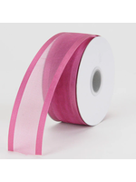 7/8 Inch Colonial Rose Organza Ribbon Two Satin Edges