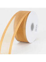 7/8 Inch Old Gold Organza Ribbon Two Satin Edges