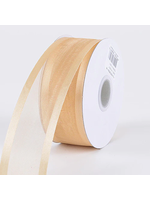 7/8 Inch Light Gold Organza Ribbon Two Satin Edges