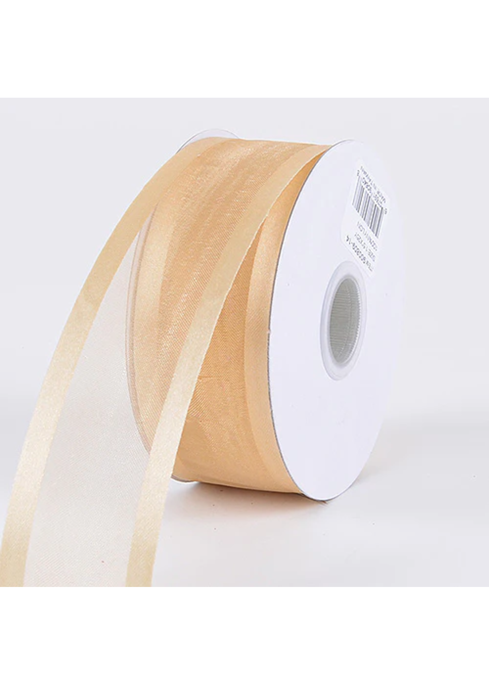 7/8 Inch Light Gold Organza Ribbon Two Satin Edges