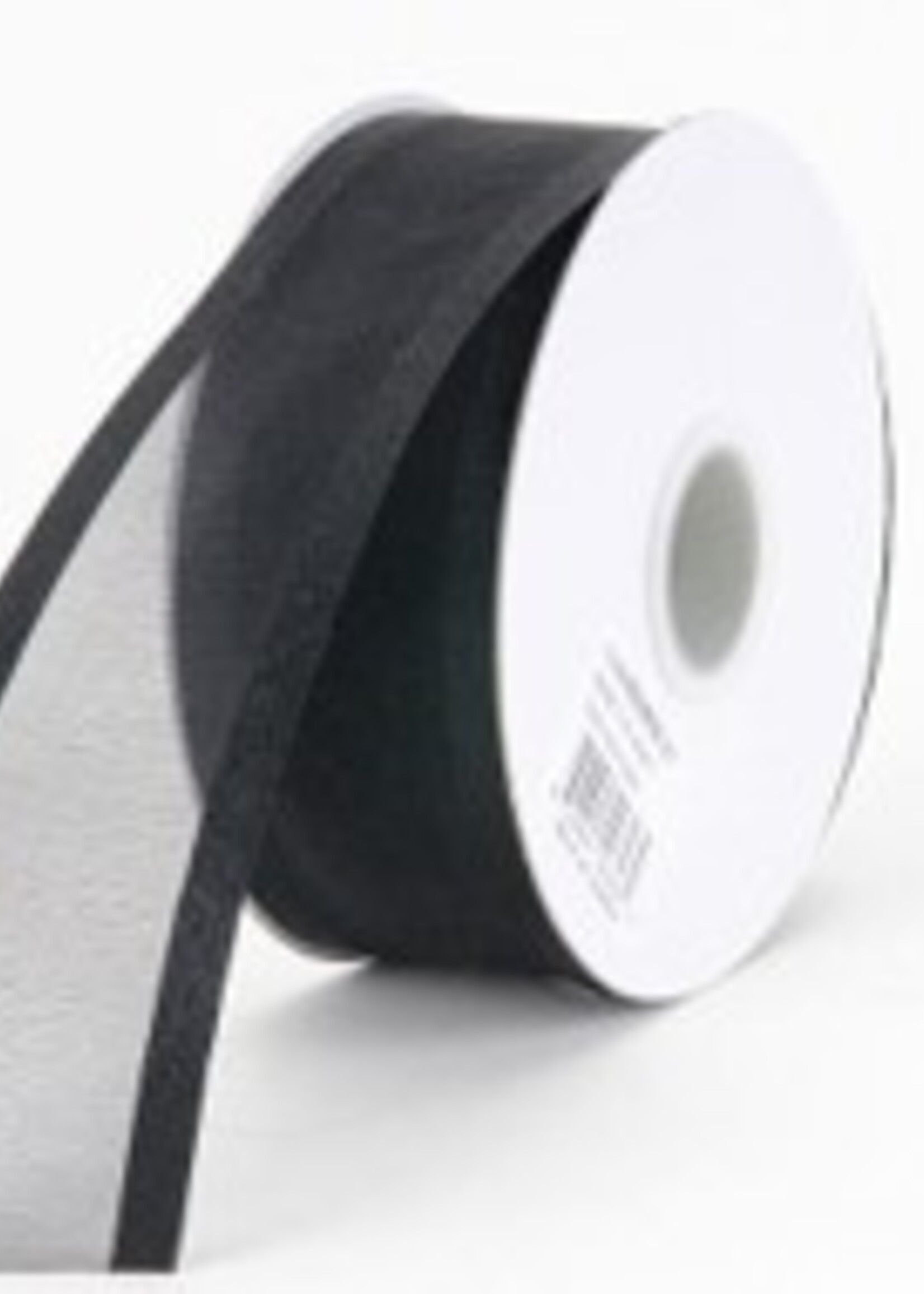 7/8 Inch Black Organza Ribbon Two Satin Edges