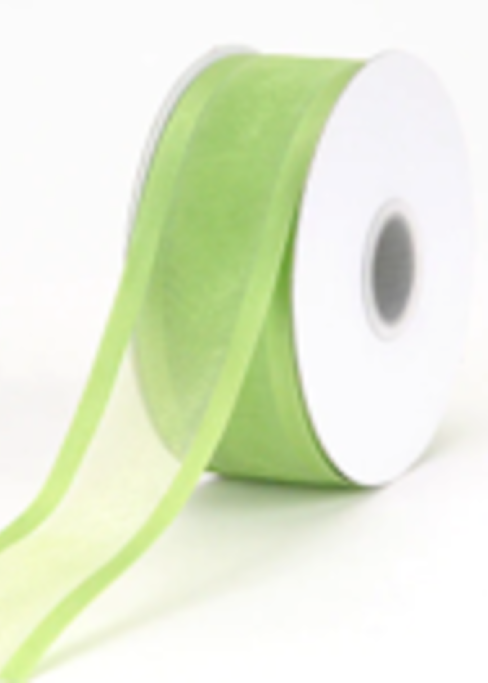 7/8 Inch Lime Green Organza Ribbon Two Satin Edges