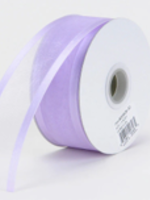 7/8 Inch Lavender Organza Ribbon Two Satin Edges