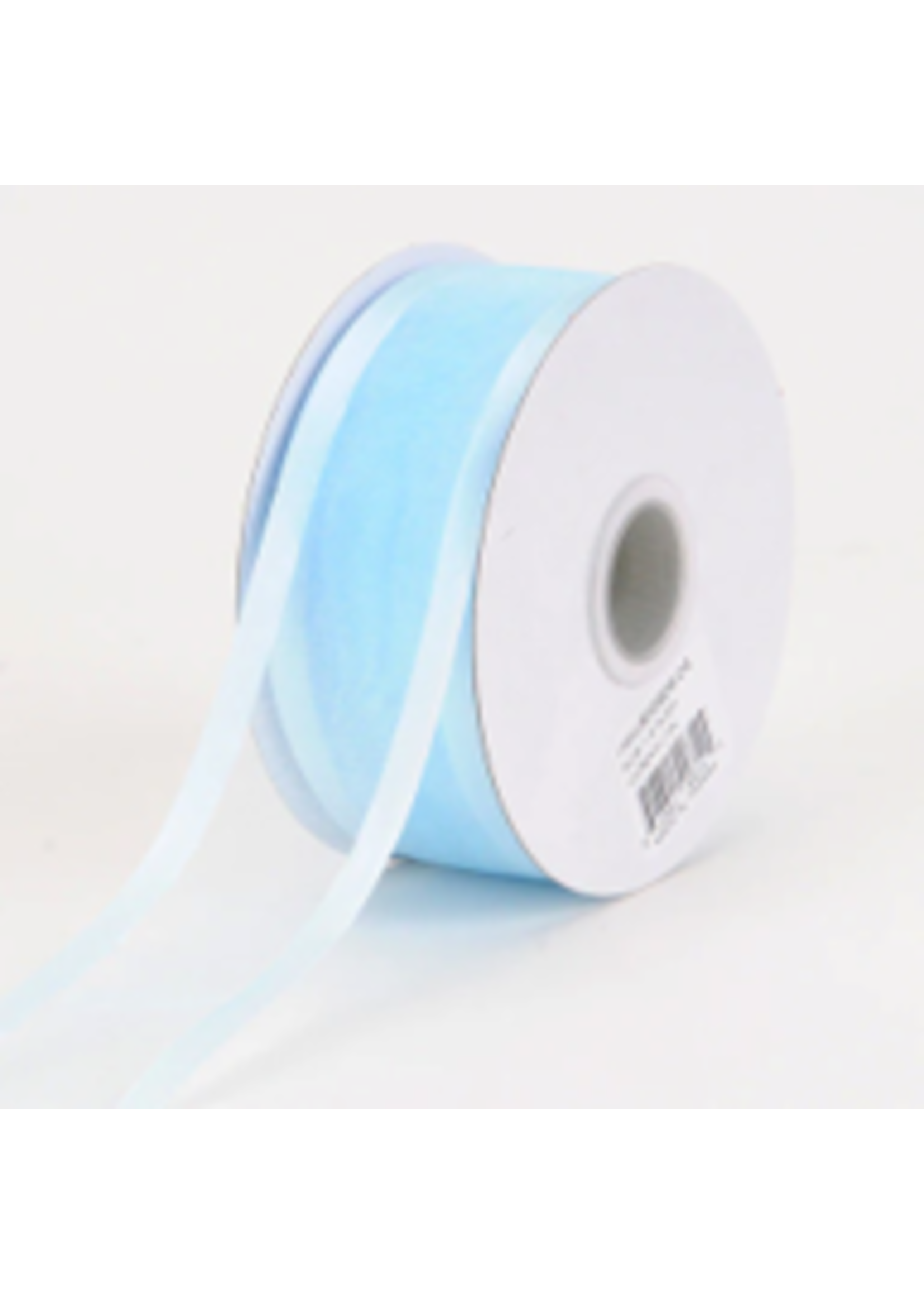 7/8 Inch Light Blue Organza Ribbon Two Satin Edges